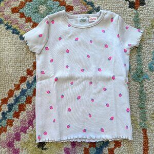 Zara Kids Toddler Girl Ribbed Short Sleeve Strawberry Tee